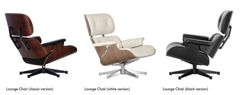 3 Versions of Vitra Eames Lounge Chair