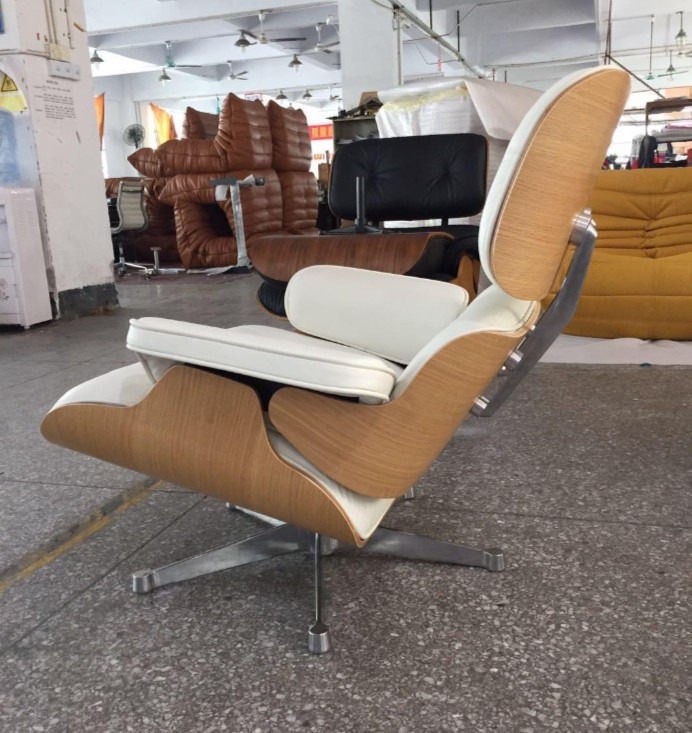 Custom Vitra White Eames Lounge Chair Reproduction