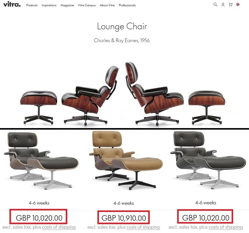 Vitra Eames Lounge Chair Prices