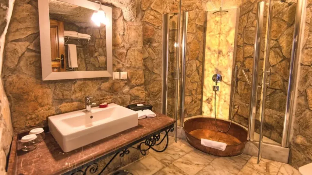 Cave Hotels in Turkey 9 Museum-Hotel-Cappadocia-Bathroom